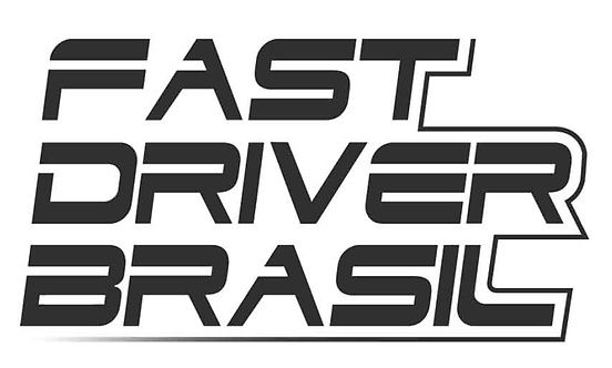 Logo do evento chamado Fast Driver Brasil escrito em letras pretas.